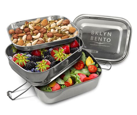 bklyn bento steel bento box lunch box set|stainless steel bento lunch container.